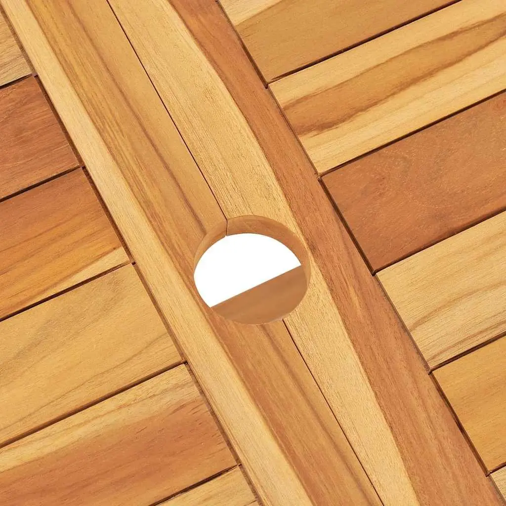 7 Piece Garden Dining Set Brown Solid Teak Wood Foldable Outdoor Table Chairs