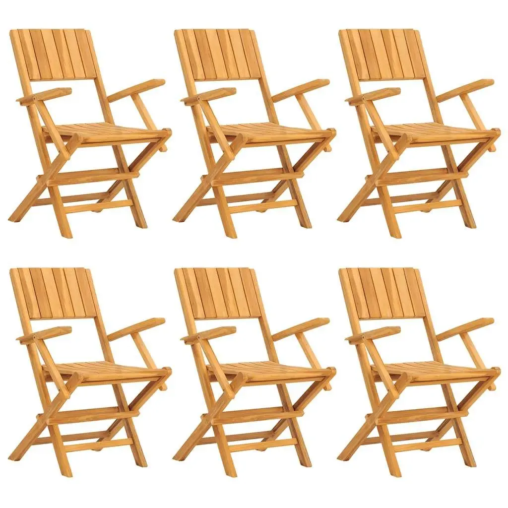 7 Piece Garden Dining Set Outdoor Furniture Teak Table Chairs Foldable