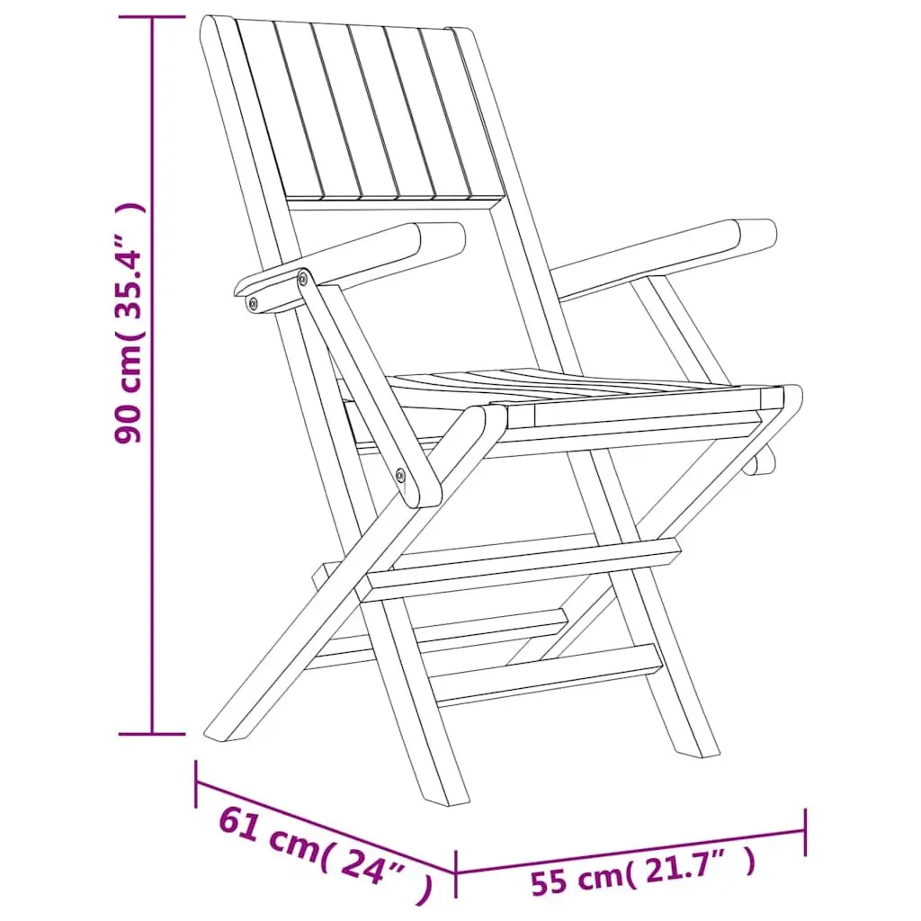 7 Piece Garden Dining Set Outdoor Furniture Teak Table Chairs Foldable