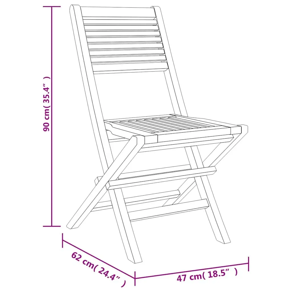 5 Piece Garden Dining Set Outdoor Furniture Teak Wood Table Chairs Foldable