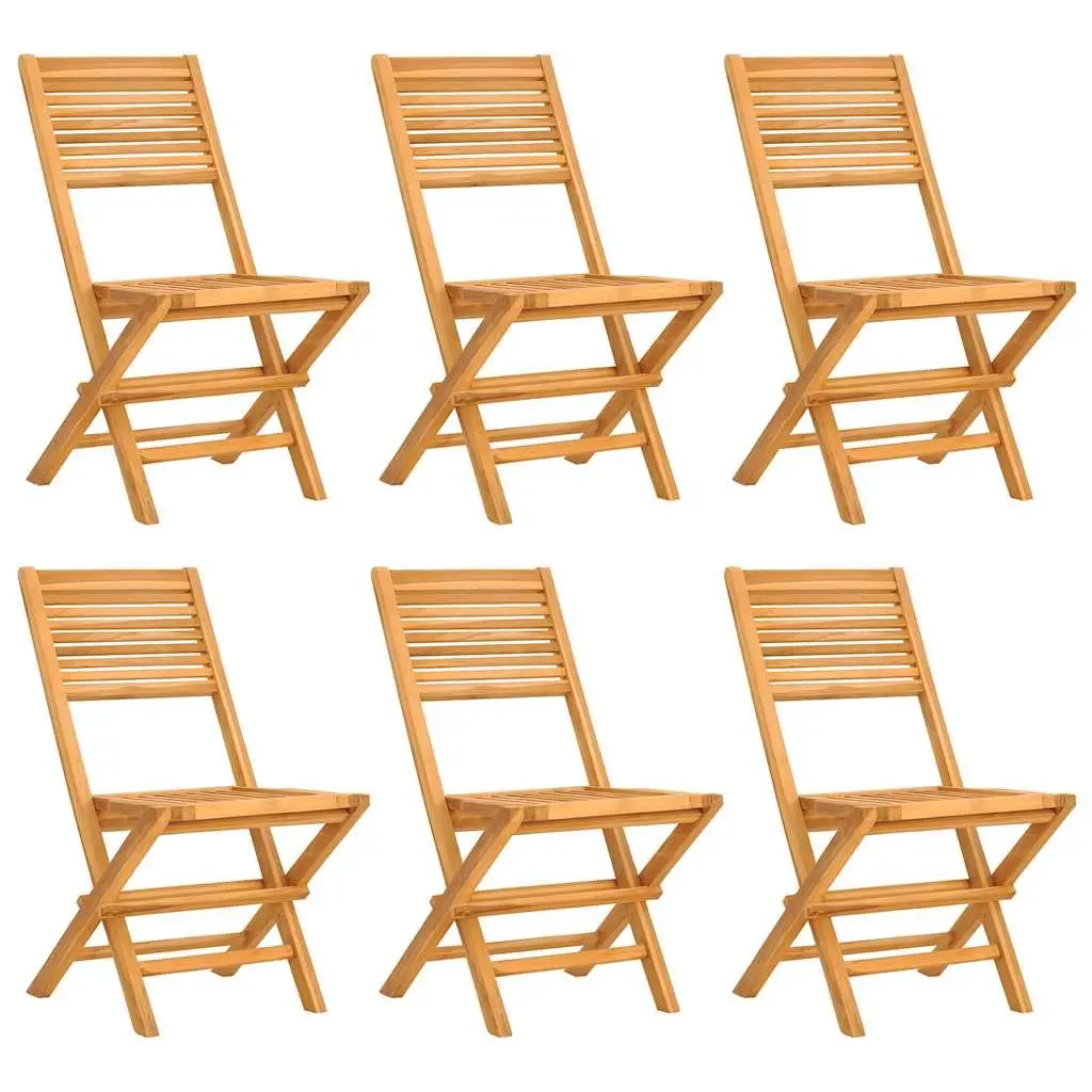 Garden Dining Set Brown 7 Piece Outdoor Furniture Teak Wood Foldable