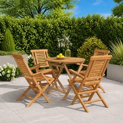 Compact 5-Piece Outdoor Dining Set with Versatile Use