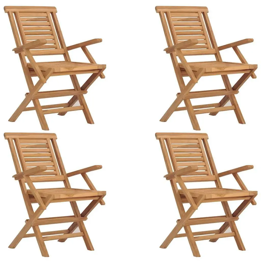 Garden Dining Set 5 Piece Outdoor Furniture Folding Table Chairs Brown Wood