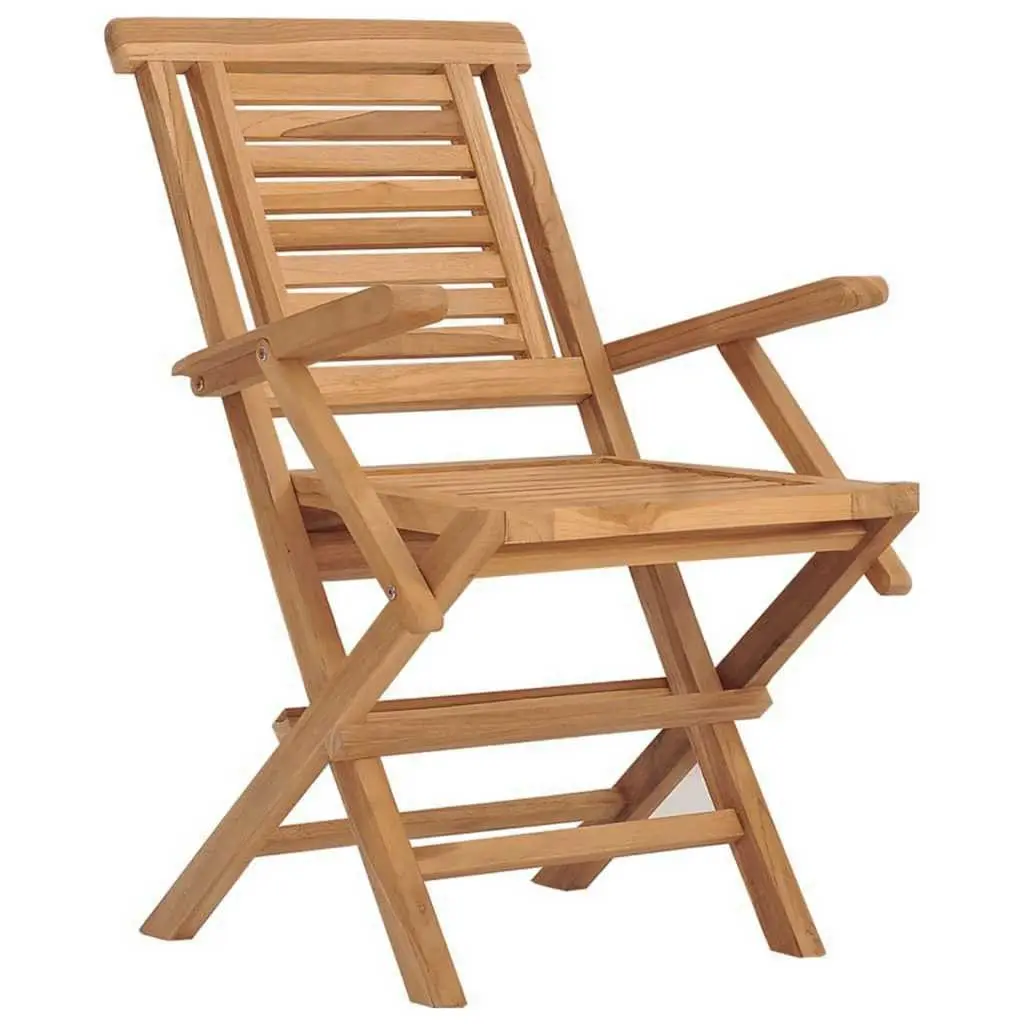 Garden Dining Set 5 Piece Outdoor Furniture Folding Table Chairs Brown Wood
