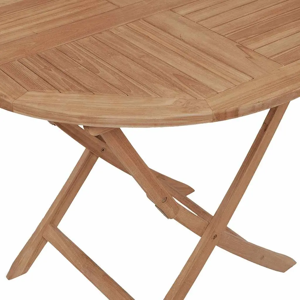 Garden Dining Set 5 Piece Outdoor Furniture Folding Table Chairs Brown Wood