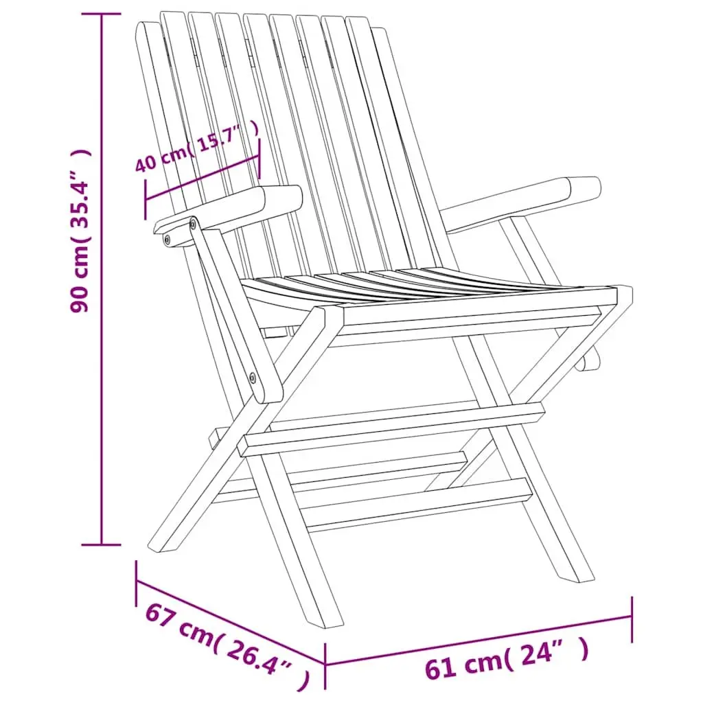 5-Piece Garden Dining Set with Folding Teak Chairs