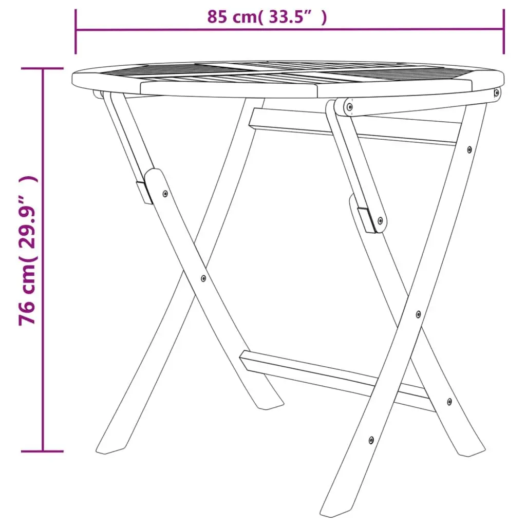 5 Piece Garden Dining Set Brown Teak Wood Foldable Chairs Table