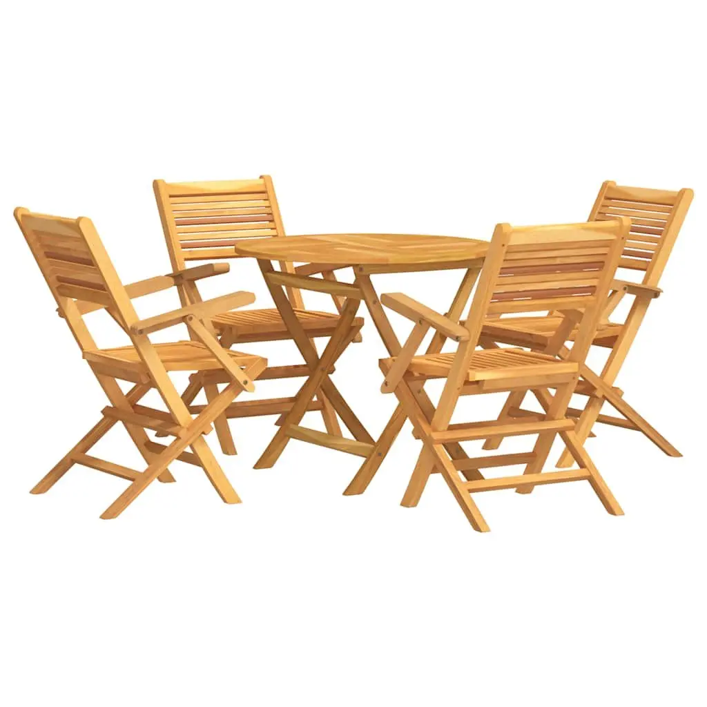 Garden Dining Set 5 Piece Outdoor Table Chair Backrest Slatted Foldable Patio