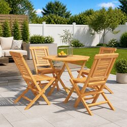Compact and Elegant 5 Piece Outdoor Wooden Dining Set