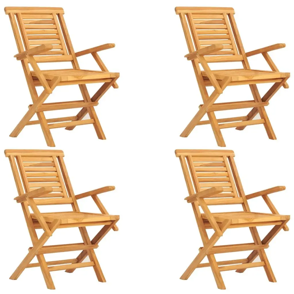 Garden Dining Set 5 Piece Outdoor Furniture Teak Wood Table Chairs Foldable