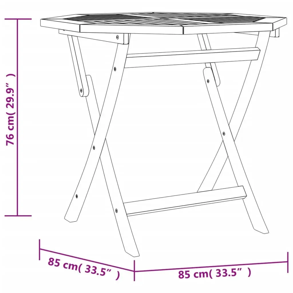 Garden Dining Set 5 Piece Outdoor Furniture Teak Wood Table Chairs Foldable