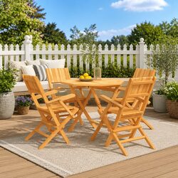 5 Piece Garden Dining Set for Relaxed Outdoor Gatherings