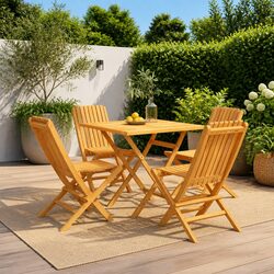 Compact 5 Piece Garden Dining Set: Outdoor Ready