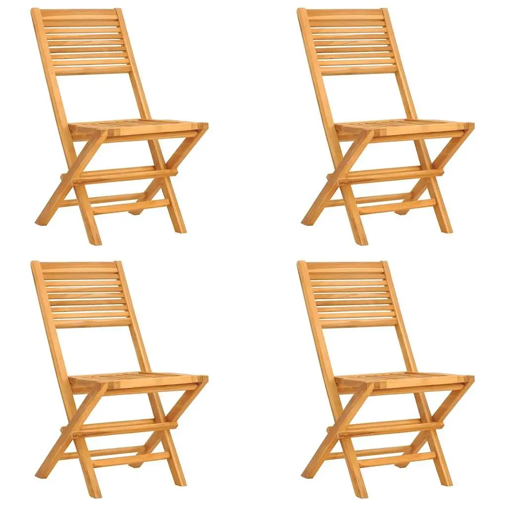 Garden Dining Set 5 Piece Outdoor Furniture Wooden Table Chairs Foldable Patio
