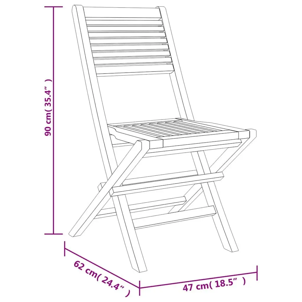 Garden Dining Set 5 Piece Outdoor Furniture Wooden Table Chairs Foldable Patio