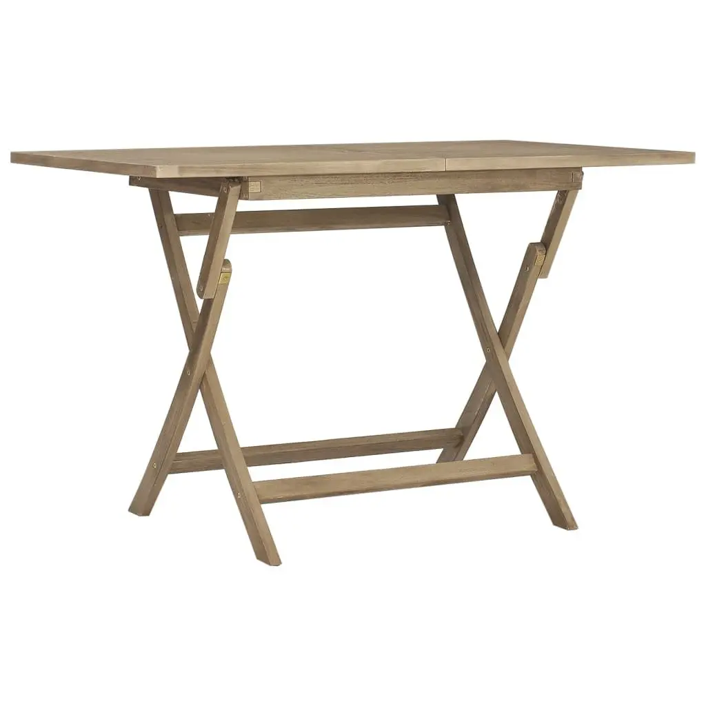 Garden Dining Set 5 Piece Outdoor Furniture Grey Wooden Table Chairs Foldable