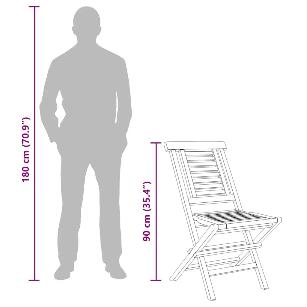 Folding Garden Chairs Brown 4 Piece Outdoor Wooden Seating with Backrest