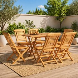 Quality Folding Garden Chairs - Teak Wood Set of 6
