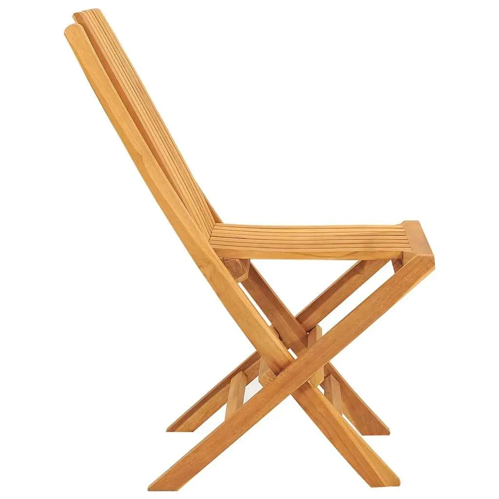 Wooden Folding Garden Chairs Set 6 pcs Outdoor Seating Backrest Slatted Design