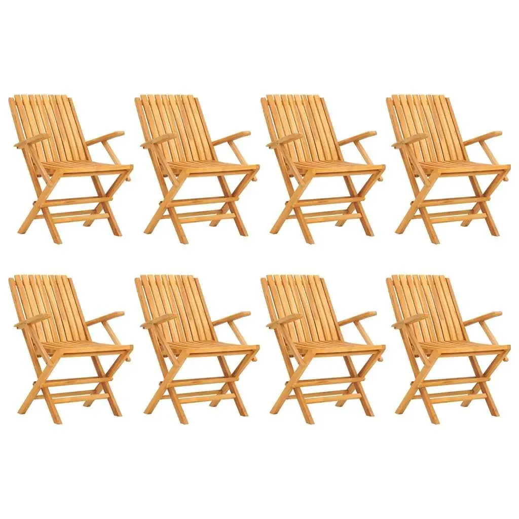 Wooden Folding Garden Chairs Set of 8