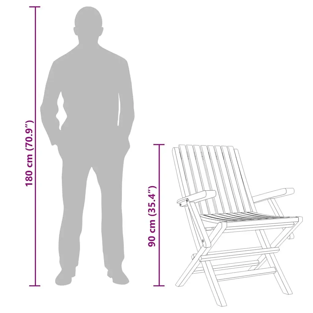 Wooden Folding Garden Chairs Set of 8