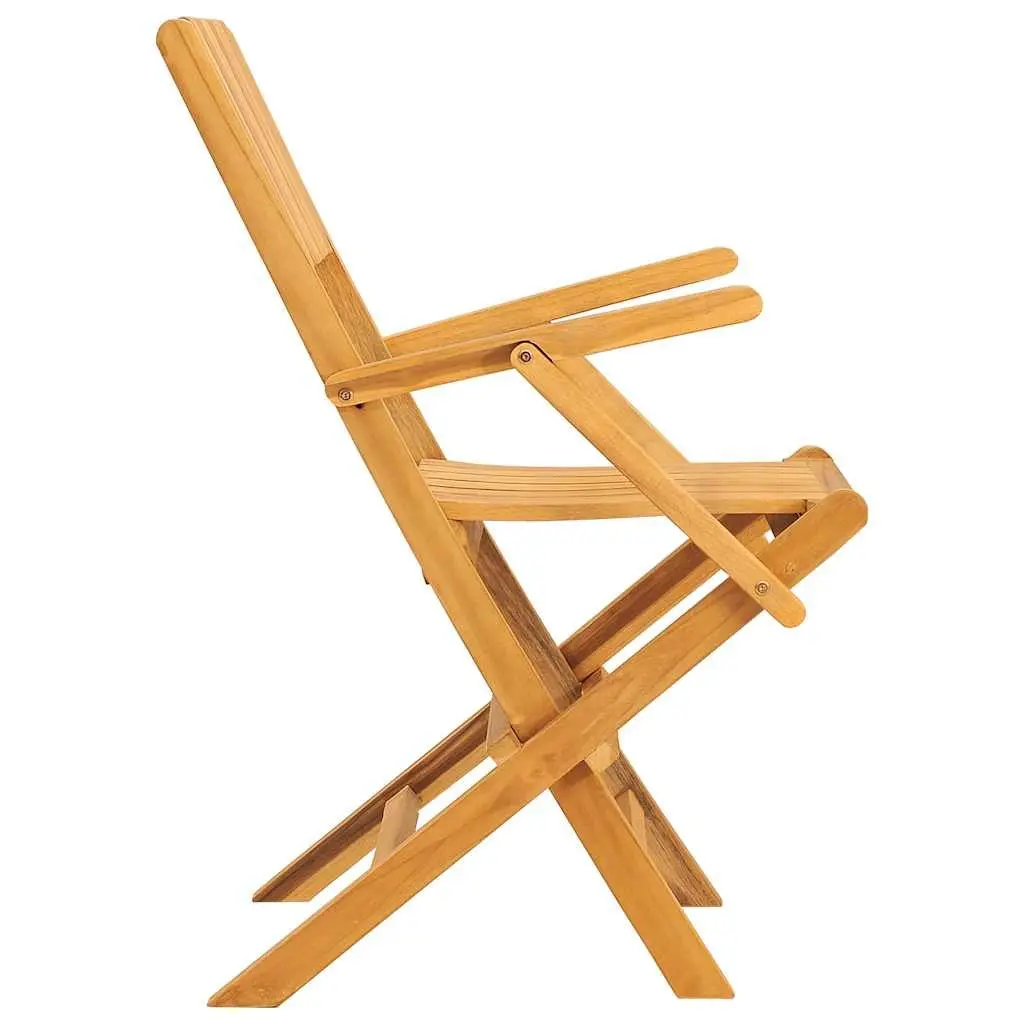 Folding Garden Chairs Brown 6 Piece Outdoor Seating Wooden Armrest Backrest