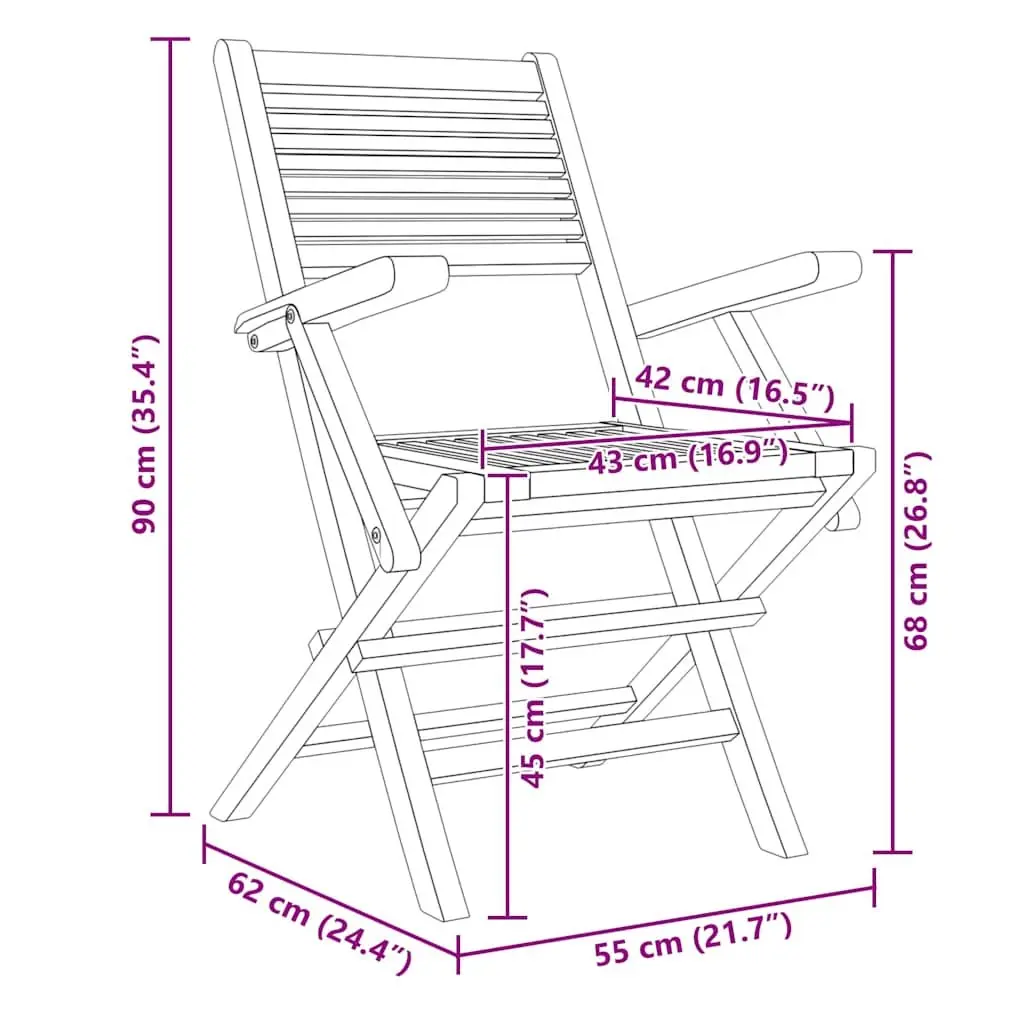 8 Folding Garden Chairs