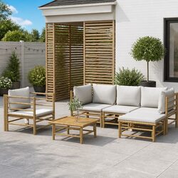 Compact and Stylish 6-Piece Bamboo Lounge Set