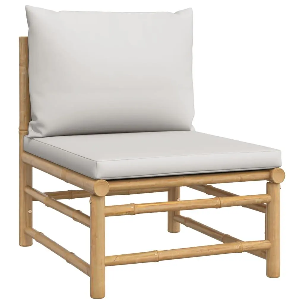 Garden Lounge Set 11 Piece Bamboo Outdoor Furniture with Cushions Brown