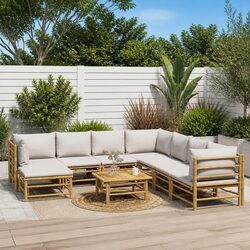 9 Piece Outdoor Garden Lounge Set with Cushions