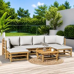 Bamboo 7-Piece Outdoor Lounge Set