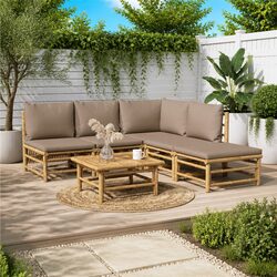 6-Piece Bamboo Lounge Set – Perfect for Your Patio