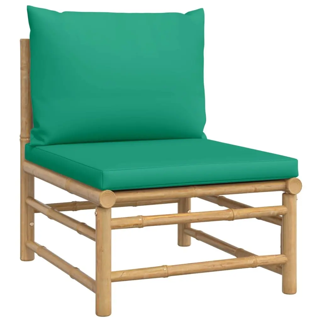 Garden Lounge Set Brown 6 Piece Bamboo Outdoor Furniture with Cushions