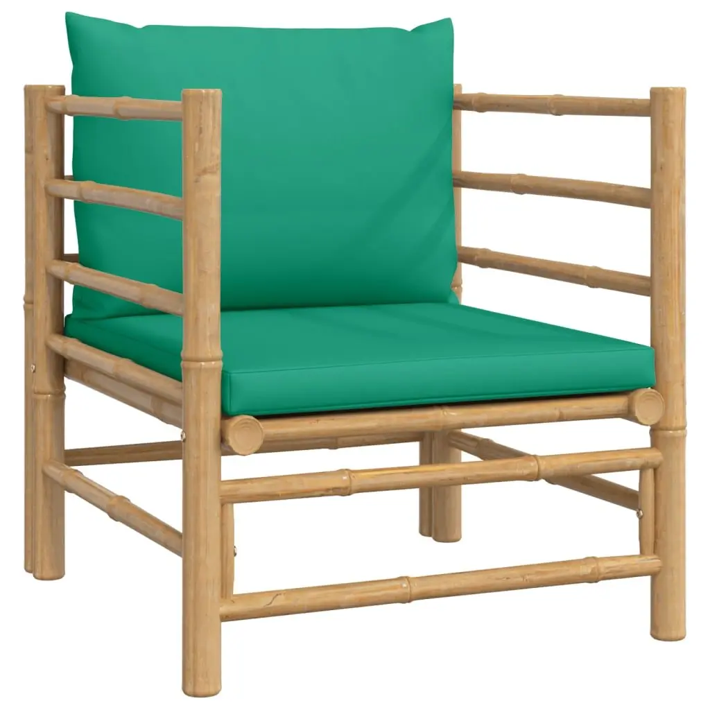 Garden Lounge Set Brown 6 Piece Bamboo Outdoor Furniture with Cushions