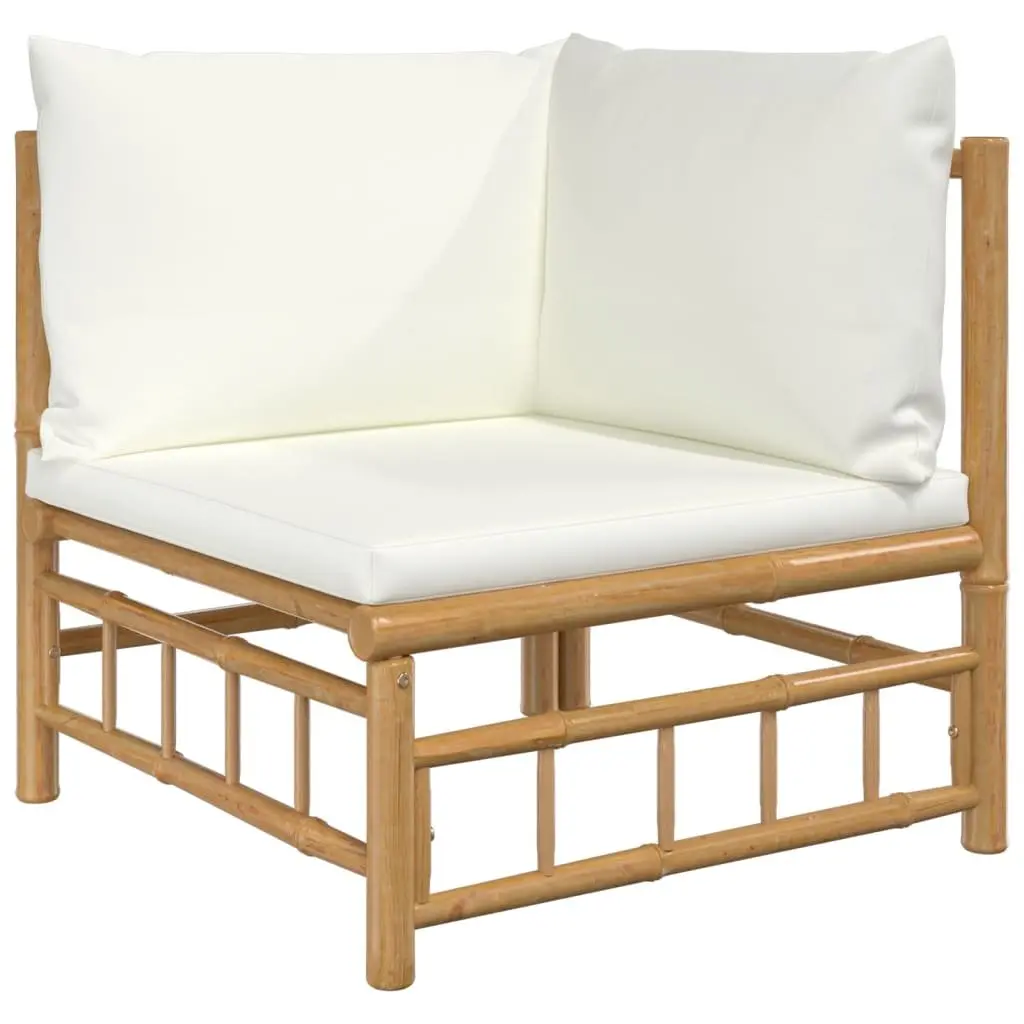 Garden Lounge Set Brown 6 Piece Bamboo Outdoor Furniture with Cushions