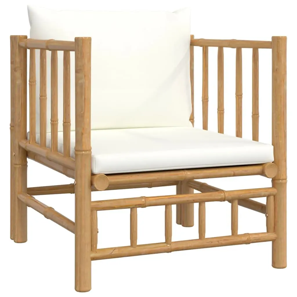 Garden Lounge Set 12 Piece Bamboo Outdoor Furniture with Cushions Brown