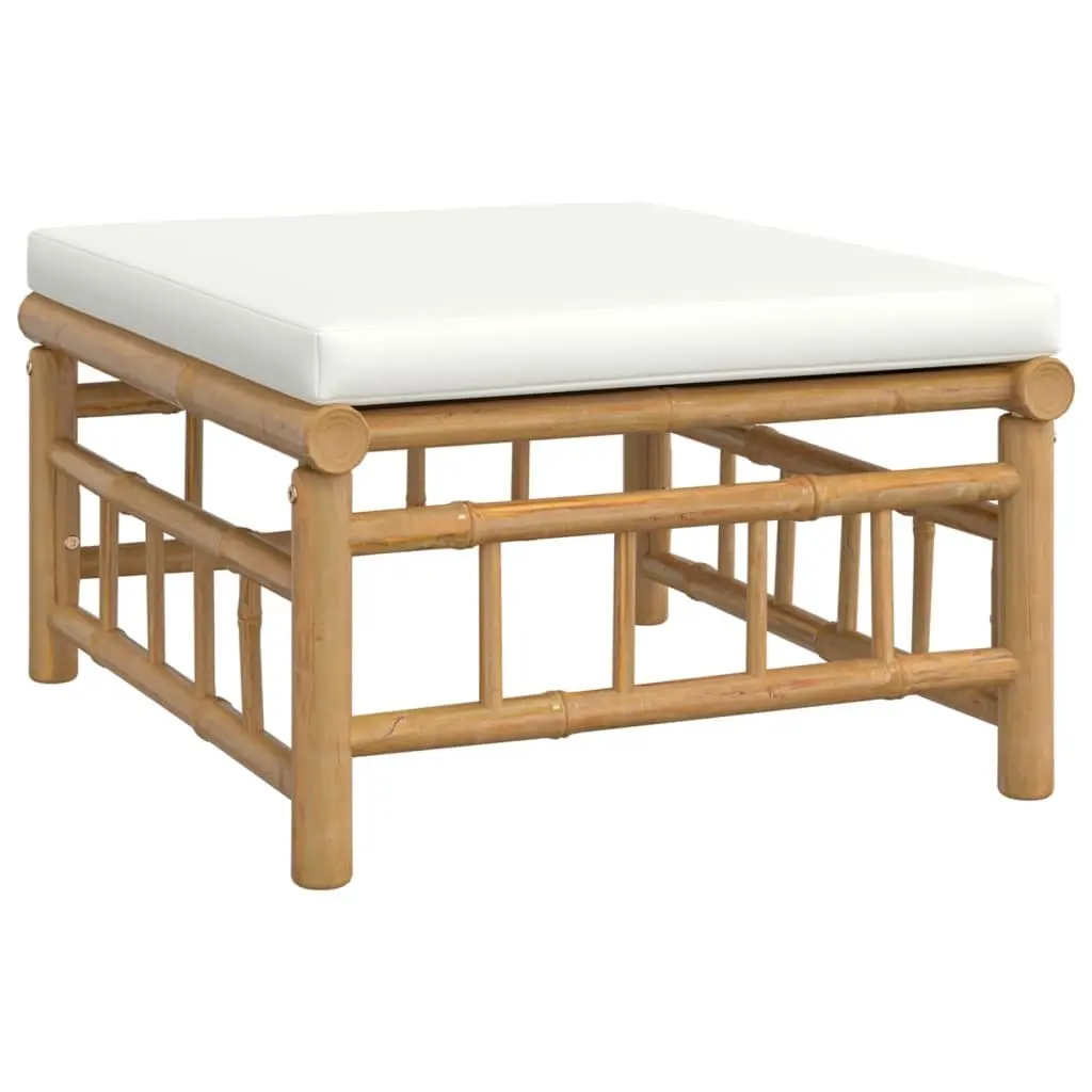 7 Piece Garden Lounge Set with Bamboo Frame and Cushions