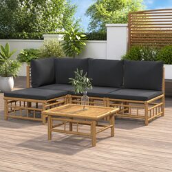 Compact Bamboo Lounge Set for Outdoor Comfort