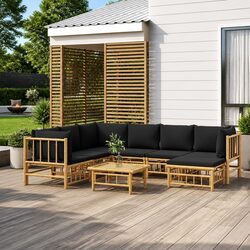 Bamboo Garden Lounge Set: 8 Pieces for Ultimate Outdoor Comfort
