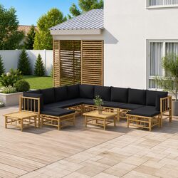 12-Piece Bamboo Outdoor Lounge Set: Stylish and Functional