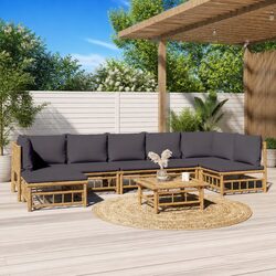 8-Piece Bamboo Lounge Set: Modular, Durable, and Comfortable