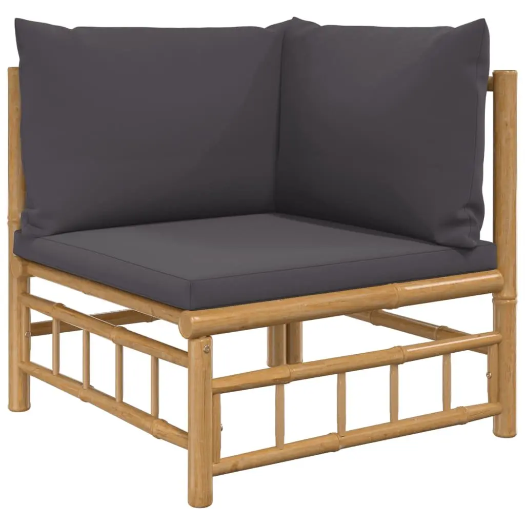 Garden Lounge Set 8 Piece Bamboo Outdoor Furniture with Cushions Modular