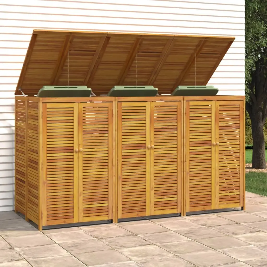 Triple Garbage Bin Shed 210x89x117 cm Waste Container Enclosure Garden Storage