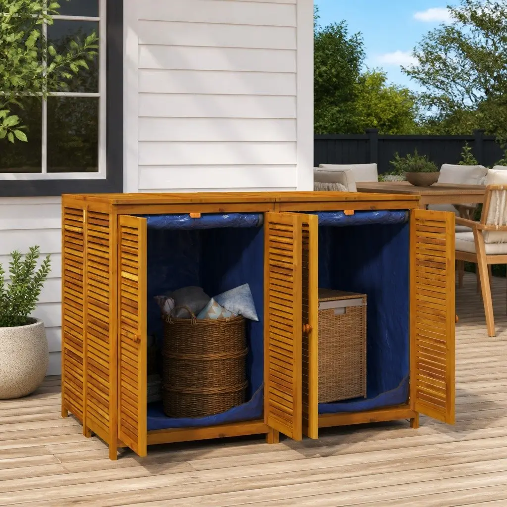 Outdoor Garden Storage Box 140x87x104 cm Solid Wood Acacia Brown Bench Chest