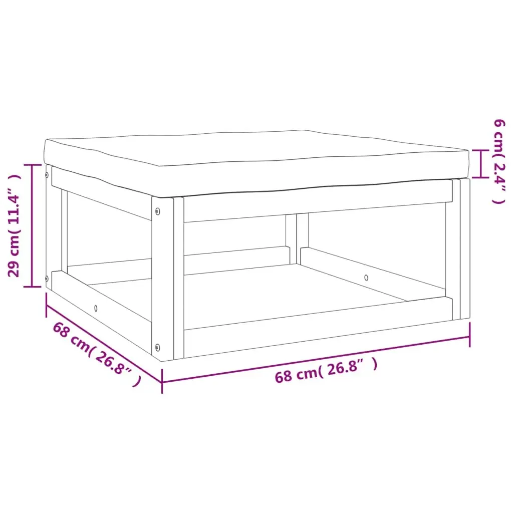 Garden Lounge Set 4 Piece Outdoor Furniture Wooden Sofa with Cushions Table