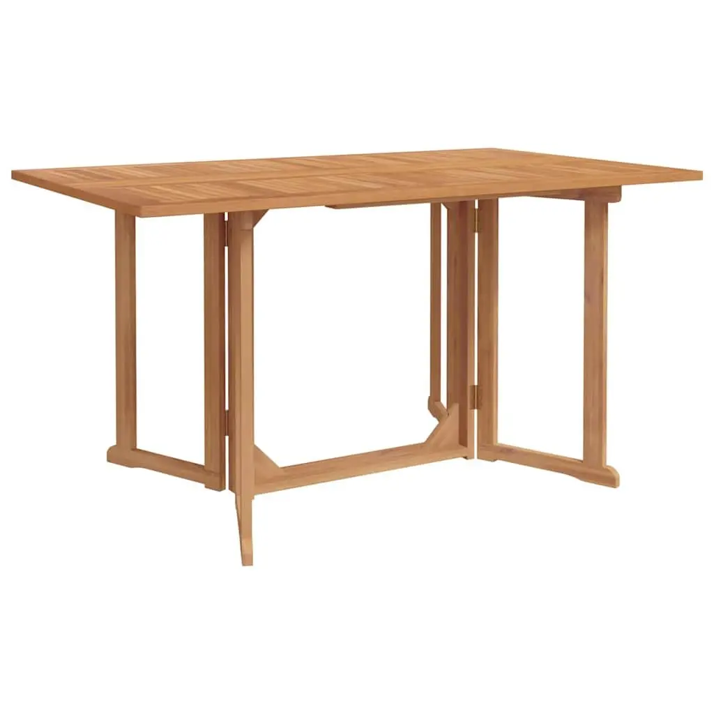 Outdoor Dining Set Brown 7 Piece Teak Wood Rectangular Table and Chairs