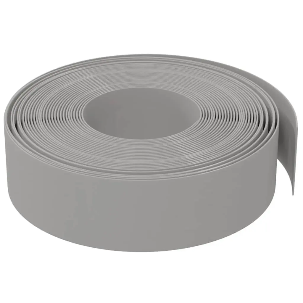 Garden Edging Border 2 Pieces Grey 10 m Flexible Lawn Edge Flower Bed Path Pond