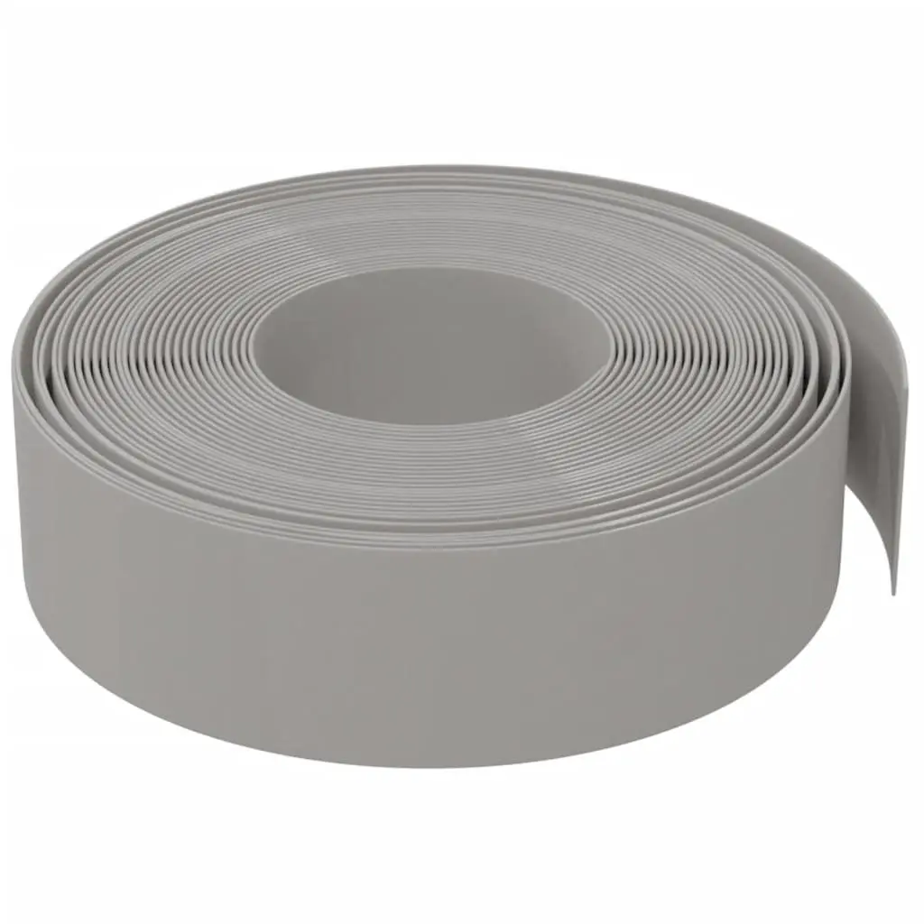 Garden Edging 3 Pieces Grey 10 m Flexible Lawn Border Flower Bed Edger