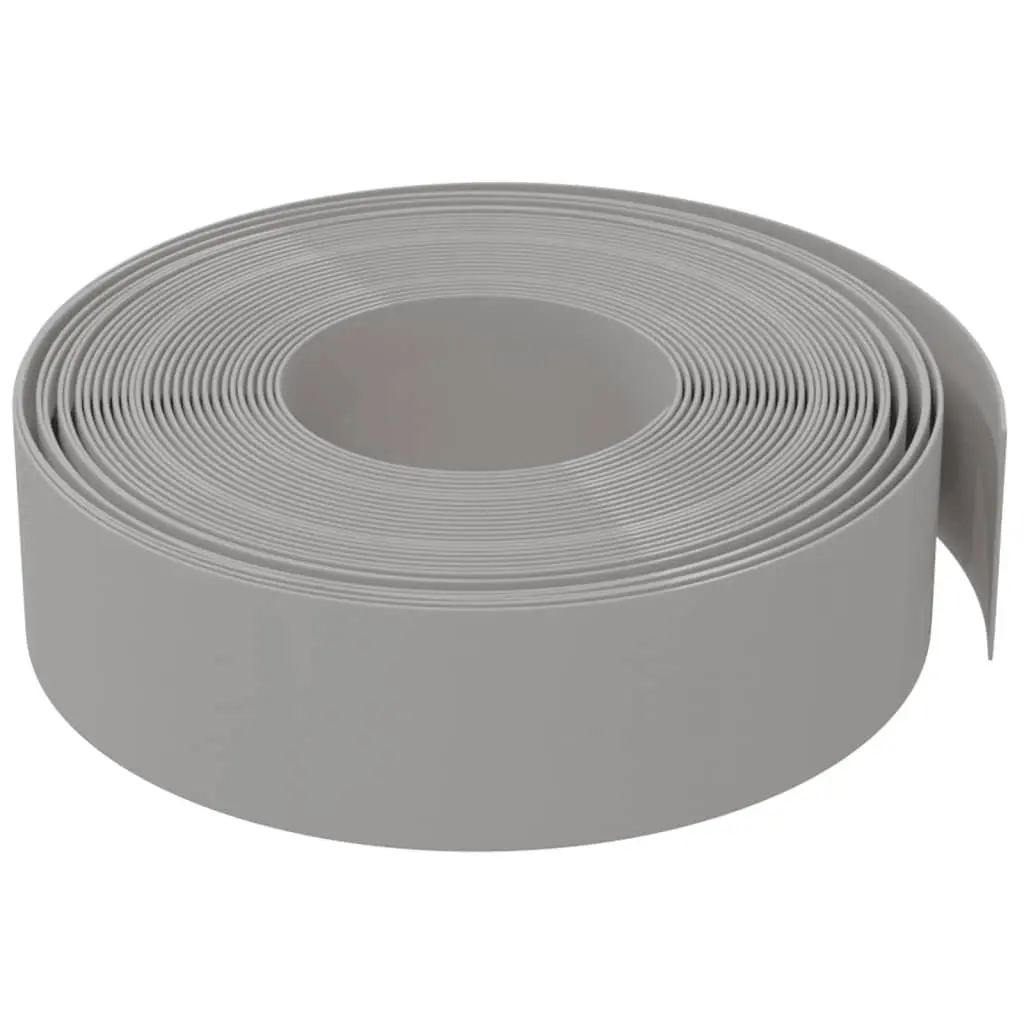 Garden Edging Borders 5 Pieces Grey 10 m Flexible Lawn Edge Flower Bed Path Trim