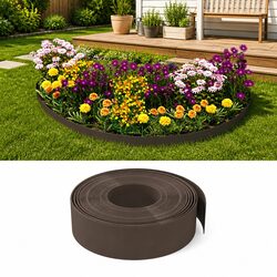 Garden Edging Border 2 Pieces Brown 10 m Flexible Lawn Edger Flower Bed